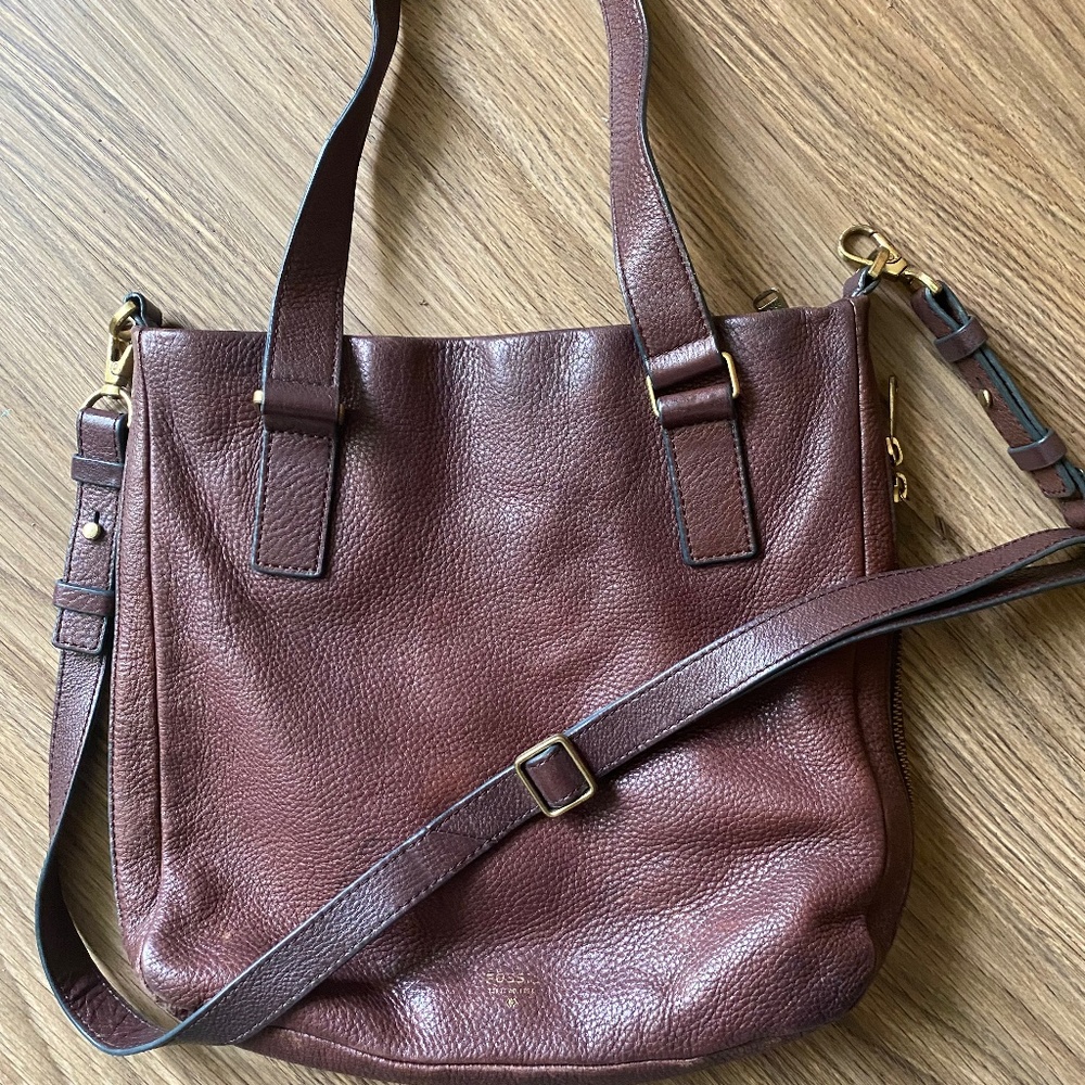 Elegant Brown Leather Tote Bag
